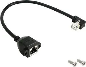 SinLoon RJ45 Ethernet Adapter Cable 90 Angle Right male to famale Ethernet Switch Adapter Cable for CAT 5/CAT 6 LAN Ethernet Socket Connector Adapter Cat5 Cat6 Cable(Right)