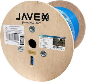 JAVEX 23AWG CAT6A 100% Shielded FTP [UL CMR, for PoE++, 500FT] Solid Pure Copper 750MHz, ETL Listed Ethernet Cable, 500 Feet, Blue