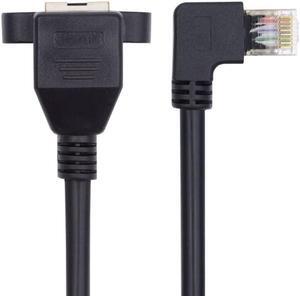 cablecc 90 Degree Right Angled 8P8C FTP STP UTP Cat6 Male to Female LAN Ethernet Network Extension Cable with Panel Mount Holes