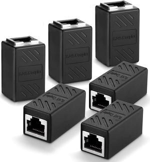 6 Pack RJ45 Cat6 Coupler - Ethernet Extender & Adapter Female to Female, Compatible with Cat5e, Cat5 & Cat7 Ethernet Cables