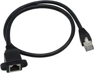 GINTOOYUN Panel Mount RJ45,RJ45 Male to Female Screw Panel Mount CAT6/5e/5 Shielded Network LAN Extender Cord Connector (LINE) GINTOOYUN Panel Mount RJ45,RJ45 Male to Female Screw Panel Mount CAT6/5e/5 Shielded Network LAN Extender Cord Connector (LINE)