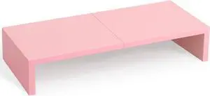 TEAMIX Pink Monitor Riser-20L inch, Wood Monitor Stand for Desk, Sturdy TV/Screen/PC/Printer/Laptop Riser,Computer Shelf with Storage TV Holder for Home Office (Pink, 20 inch)