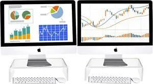 Jetec 2 Pcs Clear Acrylic Monitor Stand Desktop Video Game Acrylic Monitor Riser Desk Shelf Computer Stand for Laptop TV Computer Screen Desk Organizer Teacher's Day Supplies(12 x 8 x 3 Inch)