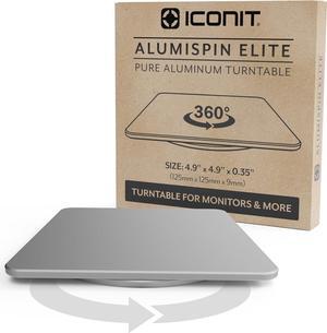 Alumispin Elite Monitor Turntable - 5"x5" | Pure Aluminum 360° Swivel Base | Square Design for iMac, Monitors, & Screens up to 34" | Thin, Modern, & Ultra Durable | Great for Electronics,