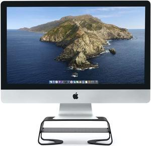 Twelve South Curve Riser Monitor Stand | Ergonomic Desktop Stand with Storage Shelf for iMac and Displays, Matte Black