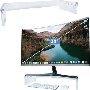 Mammoth DuraClear Acrylic Monitor Stand Riser - 3.5" Elevation and 20" Wide Computer Monitor Stand - Elevate Monitor & Organize Your Workspace