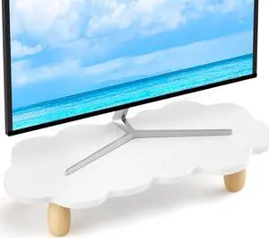 Monitor Stand Riser,Sheep Shape Sturdy Wood Computer Monitor Stand, Monitor Stand Riser, Multi-Purpose Desktop Organizer Riser for Computer,Laptop,Printer,TV,White