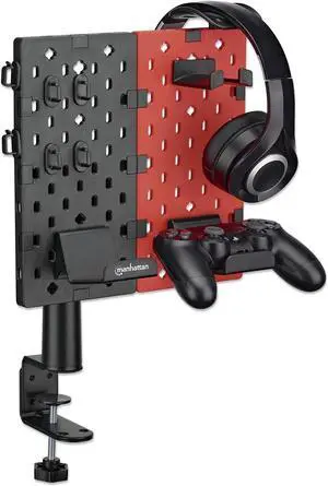 MANHATTAN Clamp-on Desk Pegboard  360 Degree Rotatable, Desk-Mount  Desktop Gaming & Office Organizer Accessories Holder  Lifetime Mfg Warranty  462518