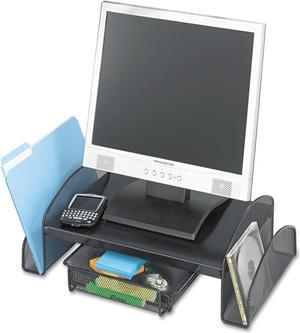 Safco Products Onyx Mesh Monitor Stand 2159BL, Black Powder Coat Finish, Durable Steel Mesh Construction