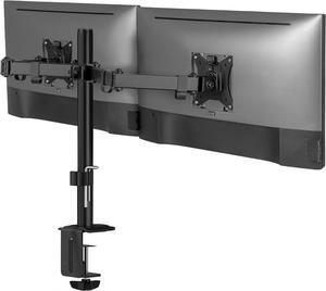 Mount-It! Dual Monitor Mount, Dual Monitor Arm for 2 Screens, Dual Monitor Desk Mount, Adjustable Tilt and Swivel Arms for Double Screens up to 32 & 19.8 Lbs VESA 75x75 and 100x100 C-clamp & Grommet