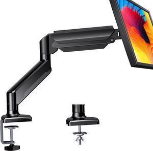 ErGear Single Monitor Arm for 13-32 inch Screens, Adjustable Gas Spring Monitor Mount Holds up to 22 lbs, Computer Monitor Stand with VESA Mount, C-Clamp & Grommet Base, Max VESA 100x100mm, EGSS15B