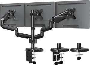 MOUNTUP Triple Monitor Mount, Three Monitor Desk Mount for Max 27 inch Computer Screens, Triple Monitors Stand with Gas Spring, Monitors Arm with Swivel, Tilt, Rotation, Each Arm Holds Up to 19.8 lbs
