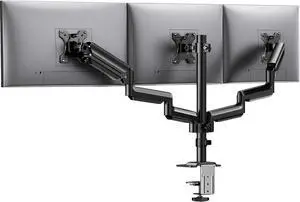 HUANUO Triple Monitor Mount for 13-27 inch Computer Screens, Triple Monitor Stand with Gas Springcore Arm Holds 17.6lbs, 3 Monitor Stand Desk Mount with Tilt, Swivel, Rotation, VESA 75x75, 100x100mm