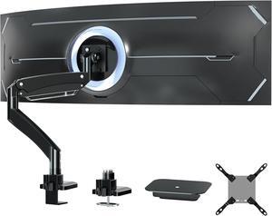 Ultrawide Monitor-Arm Heavy Duty 22-57 - PUTORSEN Aluminum Single Monitor Mount Holds up to 59.4lbs, Premium Adjustable Desk Mount Stand, VESA75/100/200mm, Black