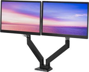 MOUNT-IT! Heavy Duty Dual Monitor Desk Mount with USB 3.0 Ports | 33 lbs Capacity Per Arm | Adjustable Gas Spring, Double Arms for Computer Monitors, Full Motion Articulating, VESA (17-35 inches)