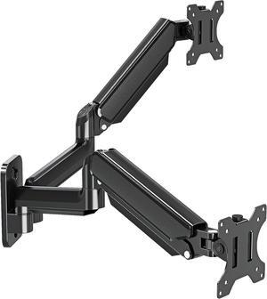 Dual Monitor Wall Mount for 13 to 32 Inch Computer Screens, Monitor Mounts for 2 Monitors Holds Up to 19.8lbs Each,Full Motion Gas Spring Monitor Arm with VESA 75x75/100x100
