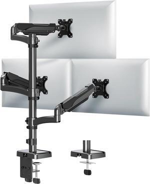 MOUNTUP Triple Monitor Mount Holds 4.4-17.6lbs, Up to 32 Inch Monitor Stand for 3 Monitors, Triple Monitor Stand with Gas Spring Arm with Clamp/Grommet Base VESA 75x75/100x100 MU6013A
