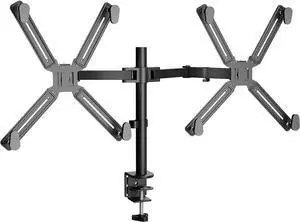 WALI Dual Monitor Arm Desk Mount, with Mounting Adaptor Brackets, Monitor Arm Holds Up to 27" Screens Without Mounting Holes, Adjustable Stand for Home, Office, School Application, (M002U), Black