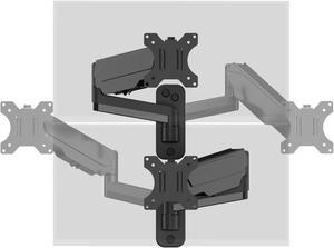 2 Pack Single Monitor Wall Mount for Flush/Vertical Wall Setup, Computer Monitor Wall Arm for Two 17-32 inch Flat/Curved Screens, Fully Adjustable Gas Spring Wall Mounted Monitor Stand