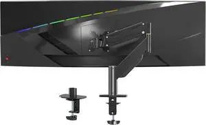 Pholiten Premium Aluminum Heavy Duty Monitor ArmUltrawide Monitor Arm,Full Motion Single Monitor Mount for Computer Screens up to 49 inchs and 46.2lbs,Adjustable Clamp and Grommet Monitor Mount.