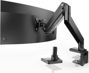 Heavy Duty Monitor Arm for Ultrawide Screens up to 49 inch and 39.6lbs, Premium Aluminum Single Desk Mount Stand with Gas Spring, VESA 75x75/100x100