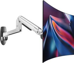 Single Monitor Wall Mount for Flat/Curved Monitors up to 38" within 25lbs, Full Motion Adjustable Wall Mount Monitor Arm, 75x75/100x100mm VESA Wall Mount Arm with Cable Management, Silver
