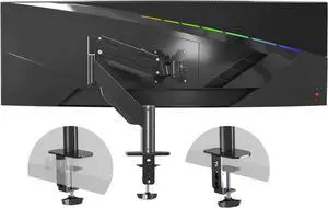 Pholiten Premium Aluminum Heavy Duty Monitor ArmUltrawide Monitor Arm,Full Motion Single Monitor Mount for Computer Screens up to 43 inchs and 28.6lbs,Adjustable Clamp and Grommet Monitor Mount.