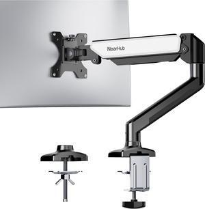 Single Monitor Mount,13-32 Inch Computer Screen,Strong Adjust Gas Spring Monitor Arm,Full Motion Adjust with C Clamp and Grommet Base, Holds Up to 22 lbs,VESA Mount 75mmX75mm,100mmX100mm