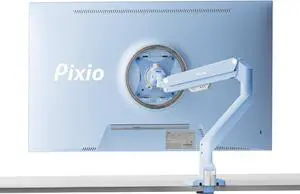 Pixio PS1S Wave Blue Single Monitor Arm Stand Desk Mount - Fits up to 32 inches Monitors and up to 19.8lbs. VESA Compatibility and Integrated Cable Management