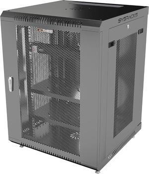 Sysracks - Server Rack - Wall Cabinet - Wall Mount Rack on Casters Locking Network Enclosure with Fans - VENTED Door Audio Rack - Network Rack - 24 Inch Depth AV Cabinet (15U (24W x24 Dx30 H))
