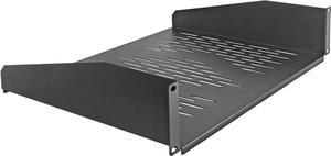 RIVECO 19 2U Rack Shelf Server Cabinet Mount Vented Cantilever Tray for Network Equipment, 14 Inches 35 CM Depth, Black