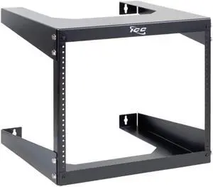 ICC Wall Mount Rack with 8 Rack Mount Spaces (8U) - Heavy-Duty 19" Open Frame Server Rack - Space-Saving and Secure Network Equipment Rack for IT, AV and Computer Equipment Installations