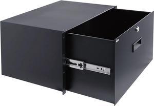 6U Rack Drawer,Rack Mount Drawer for 19in Network Equipment/Server/AV Rack or Cabinet Enclosure,Sliding and Lockable Server Rack Drawer - Load-Bearing 22lb (10kg),with Cable Management Holes