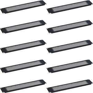 RackPath 2U Blank Rack Mount Panel Spacer with Venting (10 Pack) for 19in Server Rack Enclosure or Network Cabinet