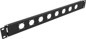 1U Hinged Rack Panel 8D XLR HDMI Audio Rack Mount Panel for 19 inches Rack Mount (1U8D)