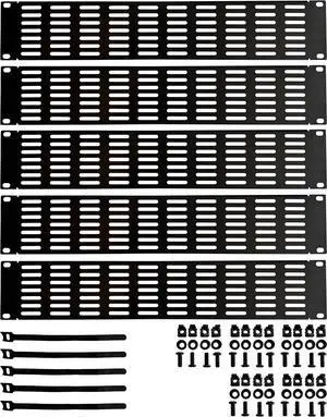 2U Steel Blank Panel Vented for 19 inch Server Rack Durable Mount Spacer for Network Cabinet 5 Pack Complete with Installation Hardware and Cable Tie