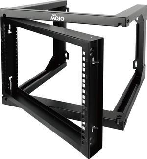 6U Wall Mount Rack, Server Rack,Open Frame Server Rack,Network Rack for 19inch Computer/AV/Data/IT/Media Equipment,18inch Depth,16inch Apart Mounting Holes,Swing Gate,Square and Tapped Holes