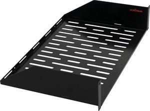 ECHOGEAR 2U Rack Shelf - Universal Design Works with Any Rack - Holds 50bs of Servers, Network Gear, or AV Equipment - 12" Deep Steel Shelf with Ventilated Design - Install Hardware Included