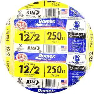Southwire 28828255 250' 12-2 NM-B Wire, 12 AWG, Yellow