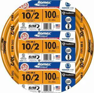 Southwire Heavy Duty Extension Cord, 100Ft, 12 Gauge, 3 Conductor, Water Resistant Flexible Jacket, SJTW, Red/White/Blue, 2549SWUSA1FFP