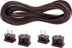SPT-1 Wire 100 Feet 18/2 Wire UL Listed Electrical Wire 18 Gauge 2pin Wire Hookup Cable Extension Wire Copper for LED Lighting Lamp, Brown
