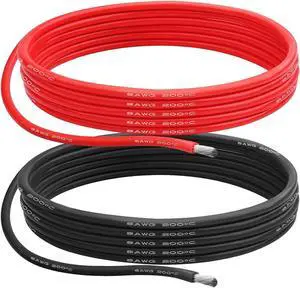 8 AWG Gauge Silicone Wire Electrical Cable10ft red &10ft Black Soft & Flexible 0.08 mm Tinned Copper core High Temperature Resistant Silicone Wire for Arduino Projects, RC Cars, Boat, Drones etc.