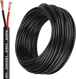 18 Gauge Electrical Wire 2 Conductor,18 AWG Electrical Wire Stranded PVC Cord Oxygen-Free Copper Cable,50FT Pure Copper Electrical Wire Cord for LED Lamp Lighting Strips Automotive