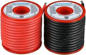 BNTECHGO 12 Gauge Silicone Wire Spool red and Black Each 25ft Flexible 12 AWG Stranded Tinned Copper Wire