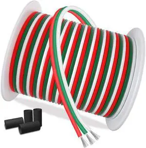 100ft Extension Cable 3 Pin Wire Cord 30M 22AWG Hookup Electrical 3 Color Wire Stranded Tinned Copper Cord for Led Strips WS2812B WS2811 Dream RGB Color 3528 5050,12/24V DC LEDs RGB Lighting