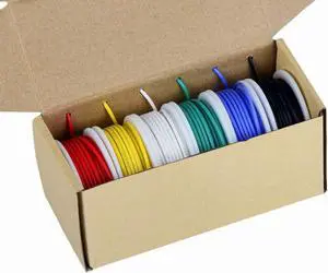 20awg Wire Flexible Silicone Wire,20 Gauge Tinned Copper Wires Silicone Rubber Insulated (6 Different Colored 23ft / 7m Each)(OD: 1.75 mm) 600V Stranded Wire Hook up Wire Kit