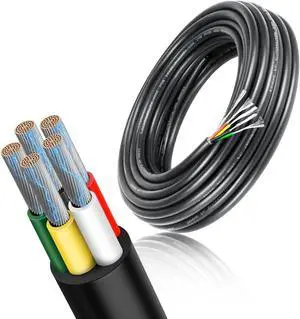 RESHAKE 18 Gauge 5 Conductor Wire, 10FT 18/5 Tinned Copper 5 Wire Cable,Stranded Electrical Wires for Sprinkler,Thermostat,Trailer,Irrigation,Automotive Etc