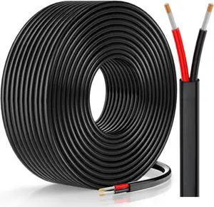 16 Gauge Wire, 16 AWG Wire 2 Conductor Electrical Wire, Flexible/12V Low Voltage/Oxygen-Free Tinned Copper Stranded PVC Cord, 16/2 Wire for Automotive Marine LED Strips Lighting (50FT-15.25M)