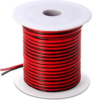 100FT 18 AWG Gauge Electrical Wire, DC 12V Hookup Red Black Copper Stranded Auto 2 Cord, Flexible Extension Cable with Spool for LED Ribbon Lamp Light or Low Voltage Products by MILAPEAK