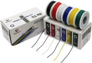 Electrical Wire CBAZY Hook up Wire Kit (Solid Wire) 22 Gauge 6 Colors 26.2 feet Each Wires 22 AWG